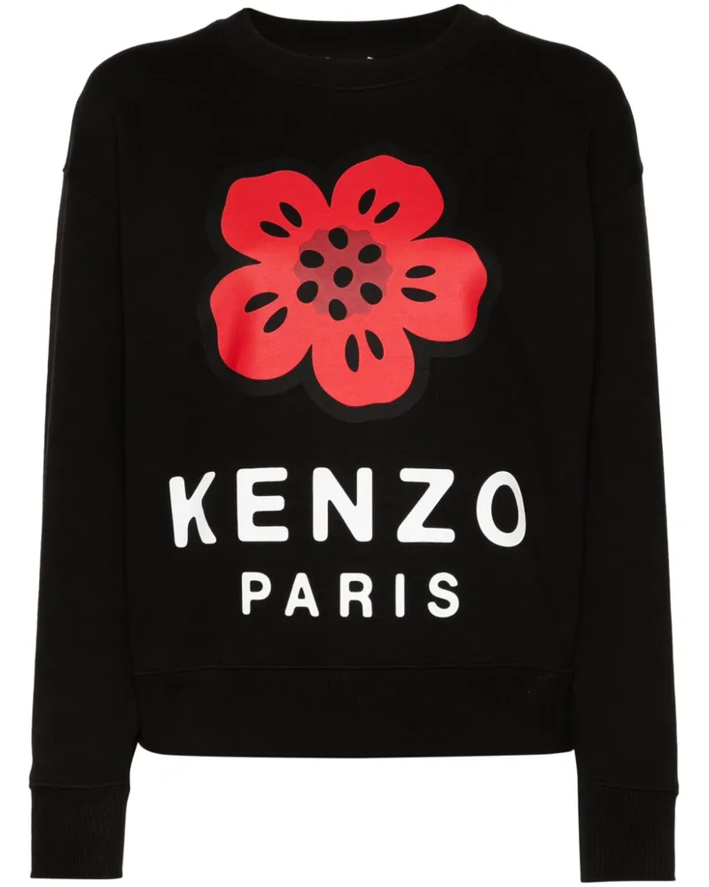 Kenzo Sweatshirt mit Blumen-Print Schwarz