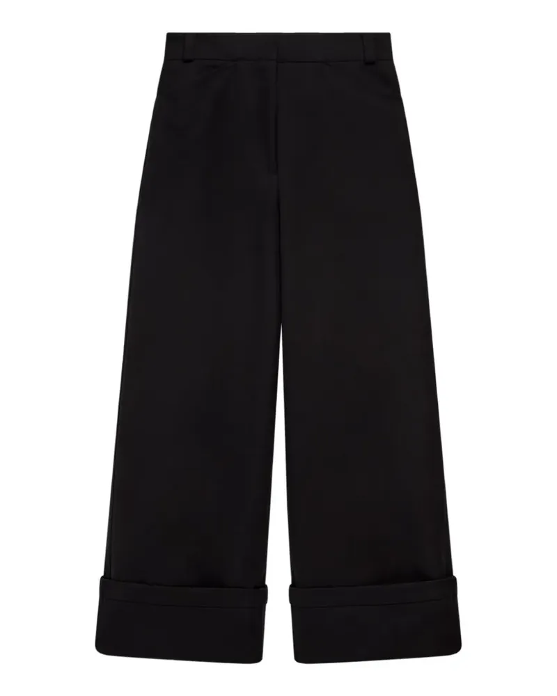 Another Tomorrow Bestickte Hose mit Bündchen - Schwarz Schwarz