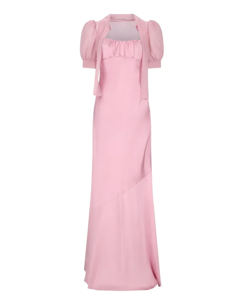 Alessandra Rich short-sleeve georgette maxi dress - Rosa Rosa
