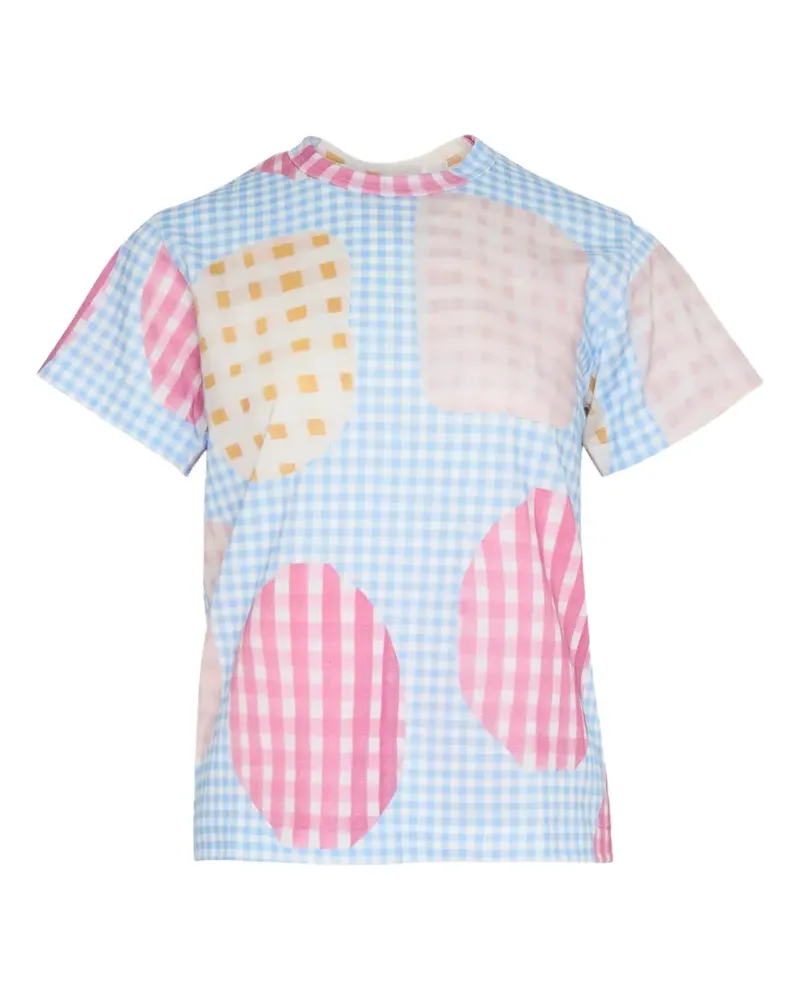 TAO Patchwork-T-Shirt mit Vichy-Karo - Blau Blau