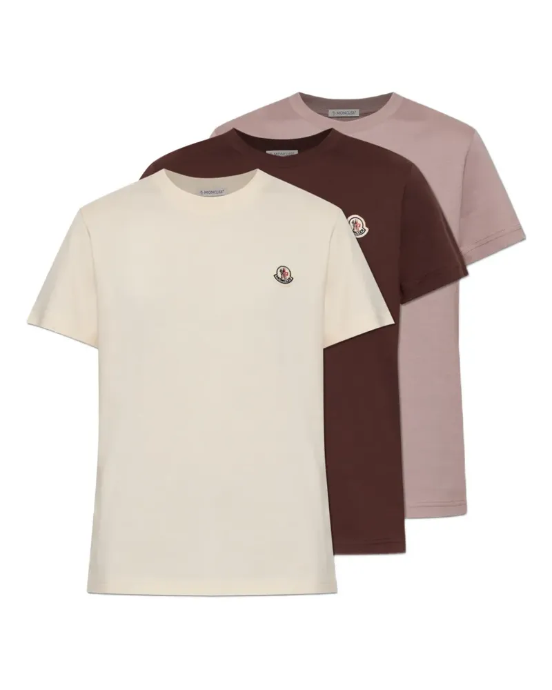 Moncler logo-patch T-shirt (set of three) - Nude Nude