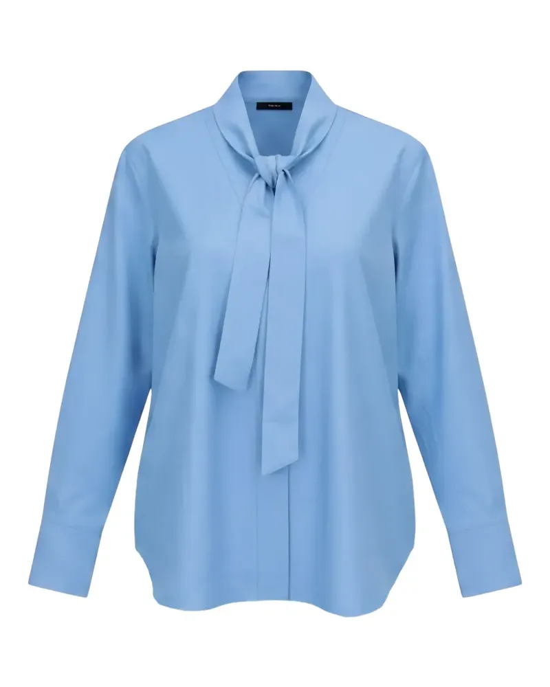 Isaia pussy-bow long-sleeve shirt - Blau Blau