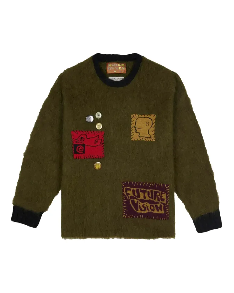 Brain Dead Future Vision patch-embellished sweater - Braun Braun