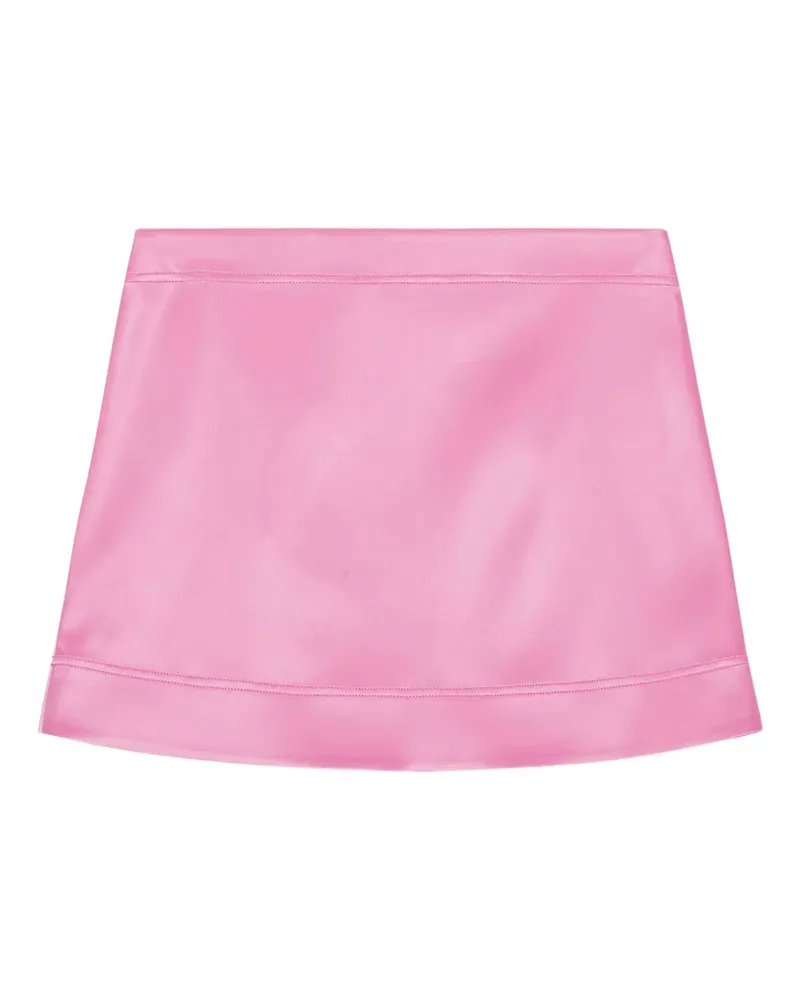 Ganni Minirock aus Satin - Rosa Rosa