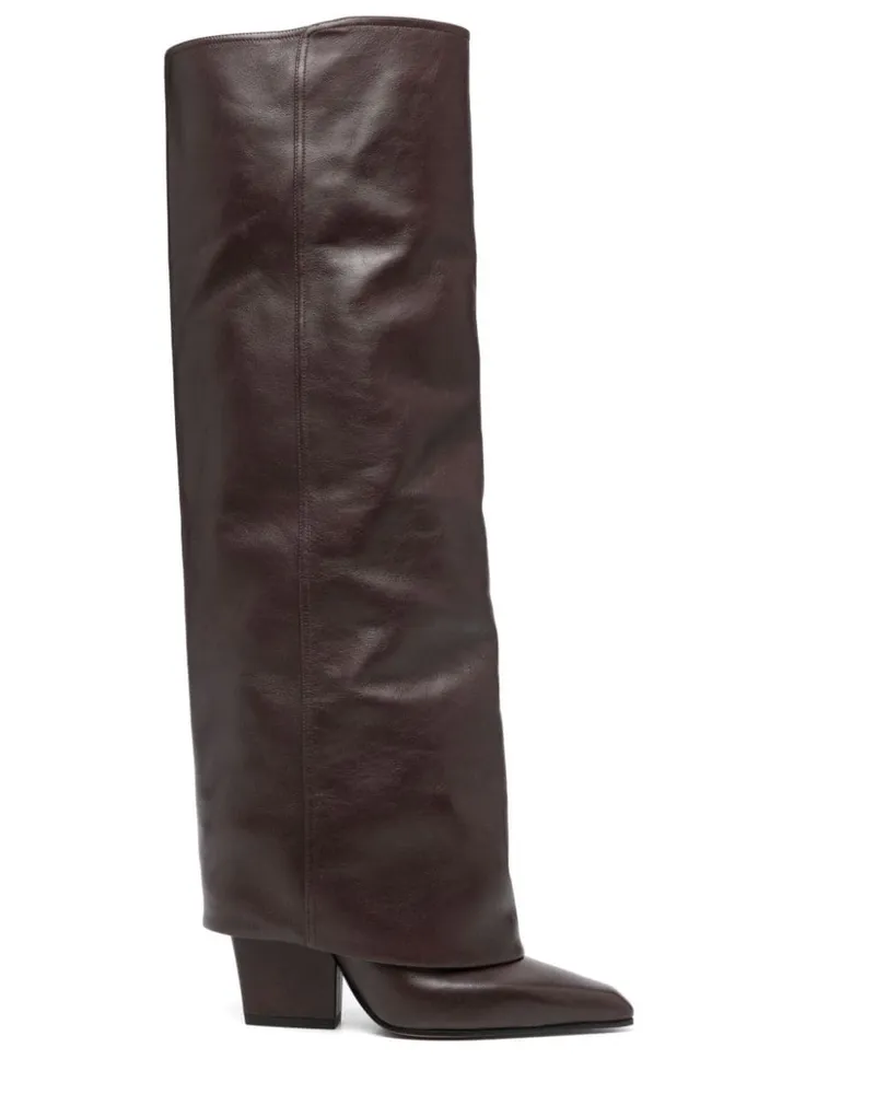 Paris Texas Stiefel mit Blockabsatz 90mm - Braun Braun