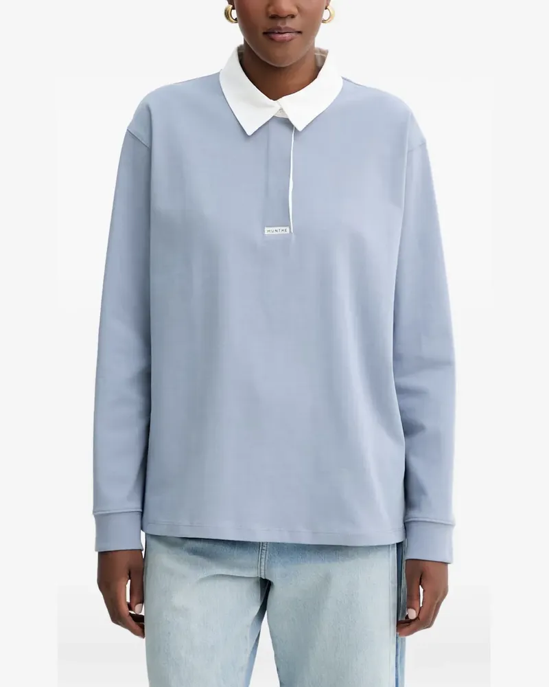 MUNTHE Becent long-sleeve polo top - Blau Blau
