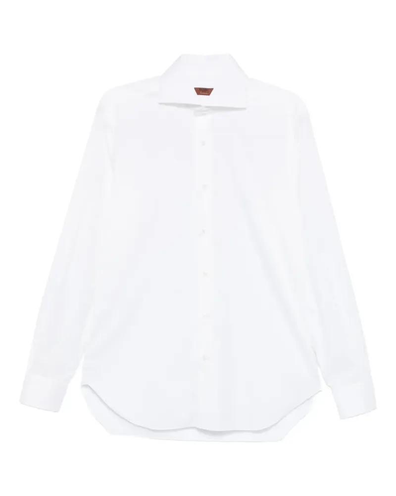 BARBA Hemd mit abgerundetem Saum - Weiß Weiß