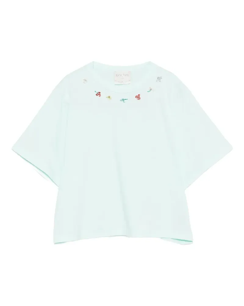 forte_forte T-Shirt mit Blumendetail - Grün Grün