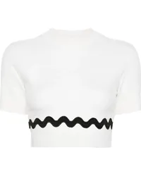 Patou Wave Cropped-Pullover Weiß