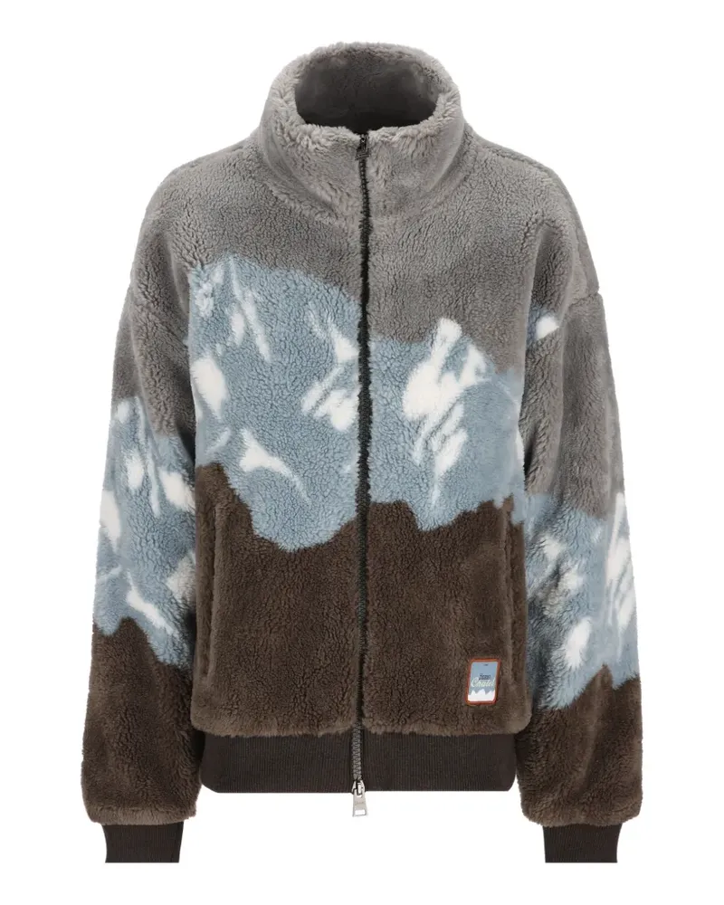 Herno Alpine Teddy mountain-print faux-shearling jacket - Grau Grau