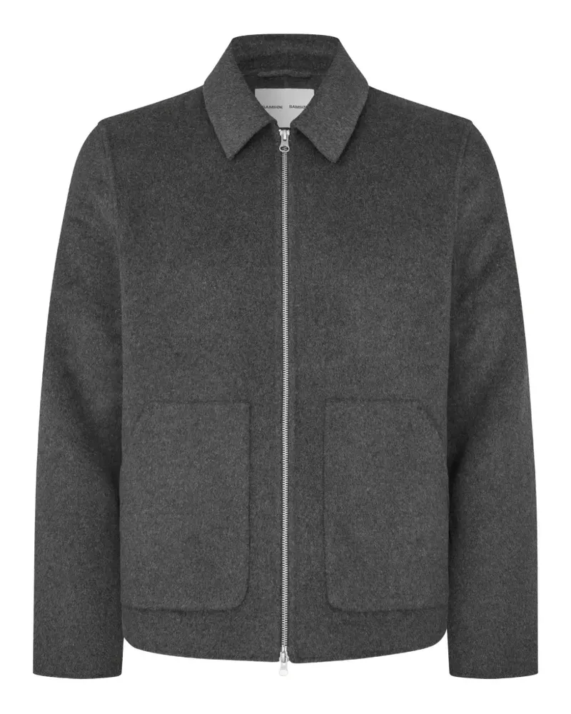 Samsøe & Samsøe Sapaulo Jacke mit Kragen und Reißverschluss - Grau Grau