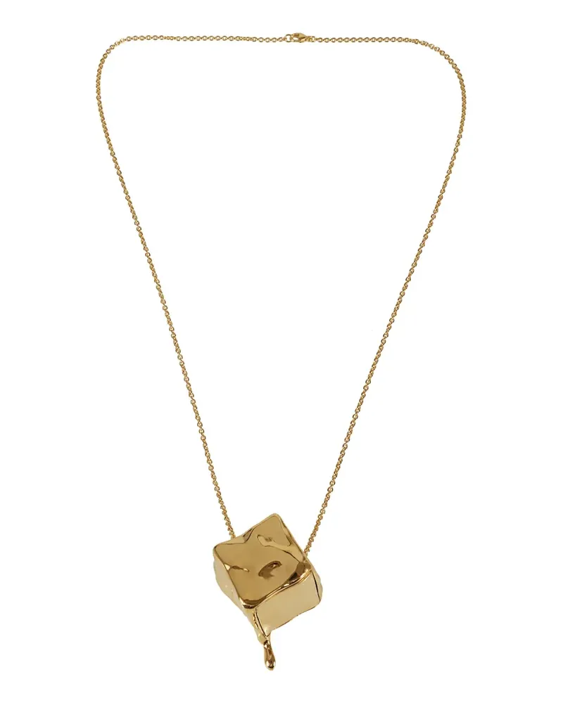 Paco Rabanne distorted-cube pendant necklace - Gold Gold