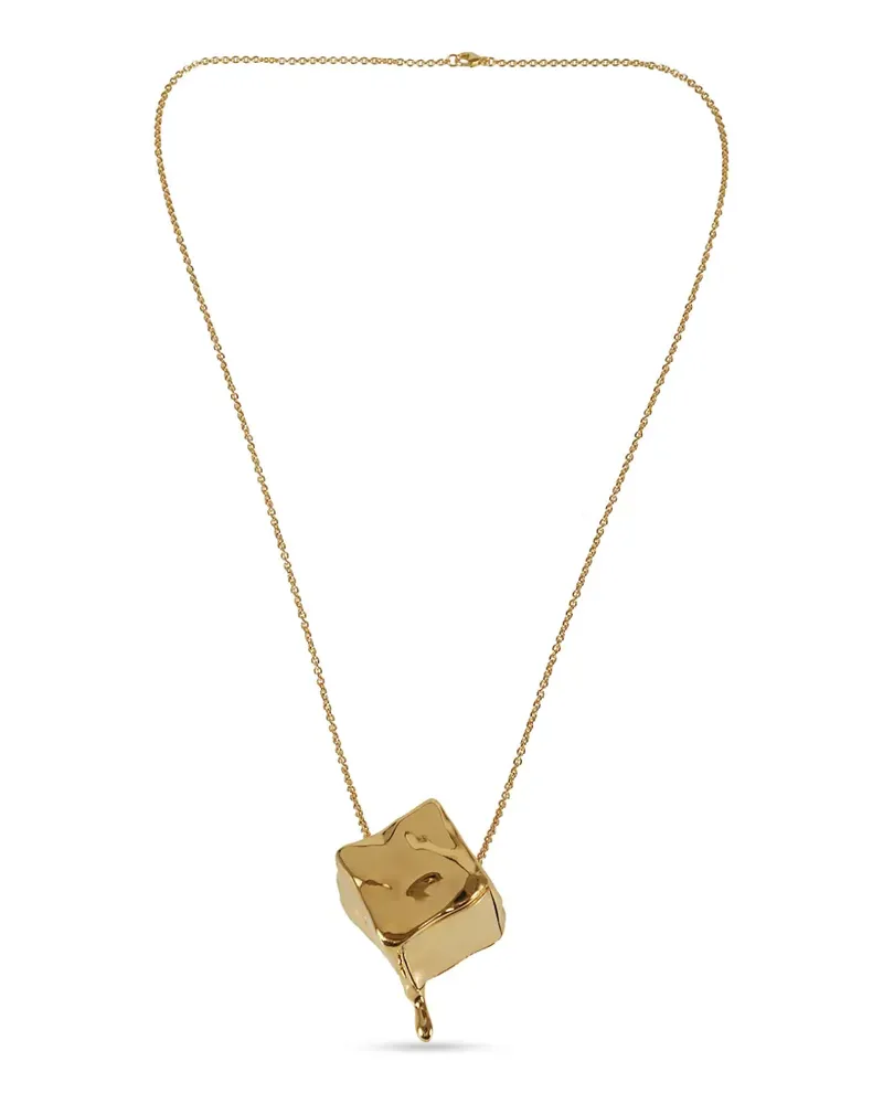 Paco Rabanne distorted-cube pendant necklace - Gold Gold