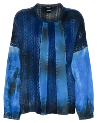 Avant Toi Pullover mit Zopfmuster Blau