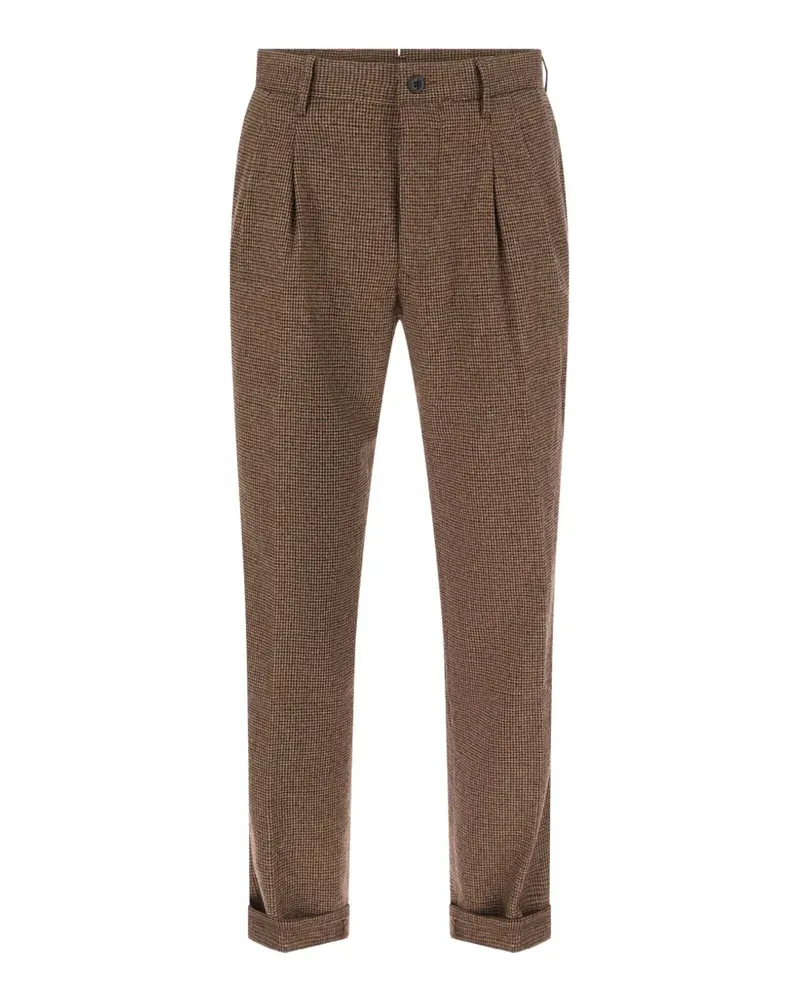 Incotex houndstooth tapered trousers - Braun Braun