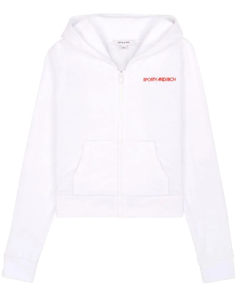 SPORTY & RICH Kapuzenjacke mit Reißverschluss - Weiß Weiß