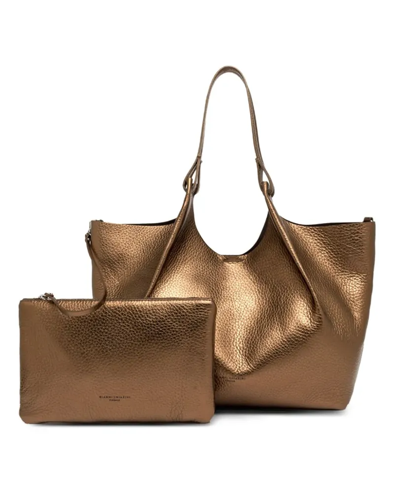 Gianni Chiarini Dua Tote Bag mit metallischem Finish - Braun Braun