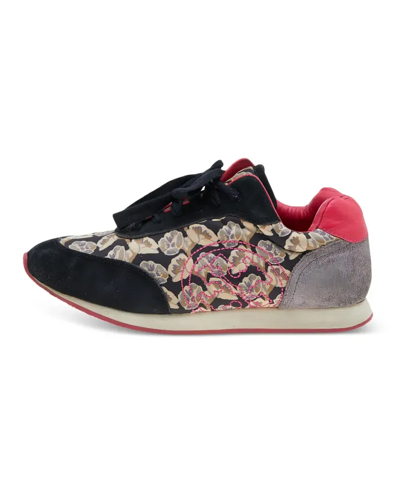 Tory Burch floral-print logo-detail sneakers - Schwarz Schwarz