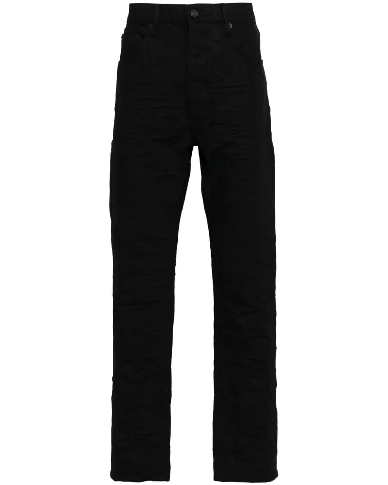 PURPLE BRAND Halbhohe P005 Straight-Leg-Jeans - Schwarz Schwarz