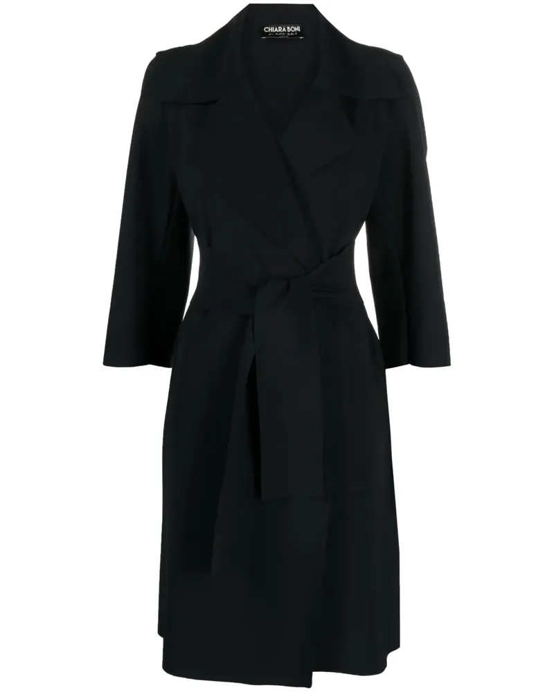 Chiara Boni Saveria Mantel mit Gürtel - Schwarz Schwarz