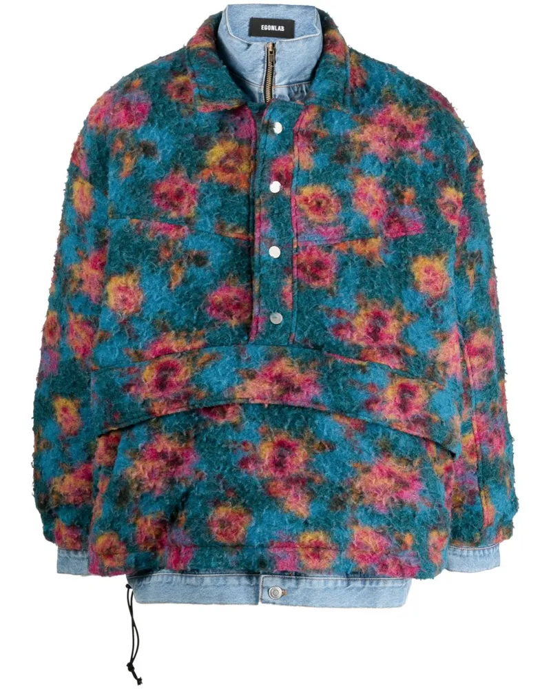 Egonlab Bomberjacke mit Stehkragen - Blau Blau