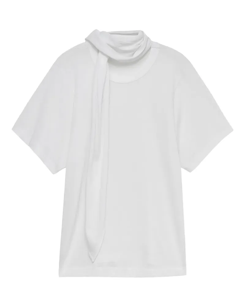 BITE Studios Kurzärmeliges T-Shirt mit Schal - Weiß Weiß