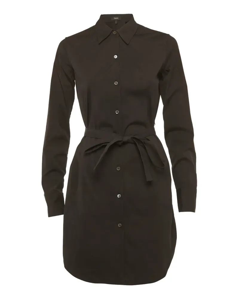 Theory belted long-sleeves mini dress - Schwarz Schwarz