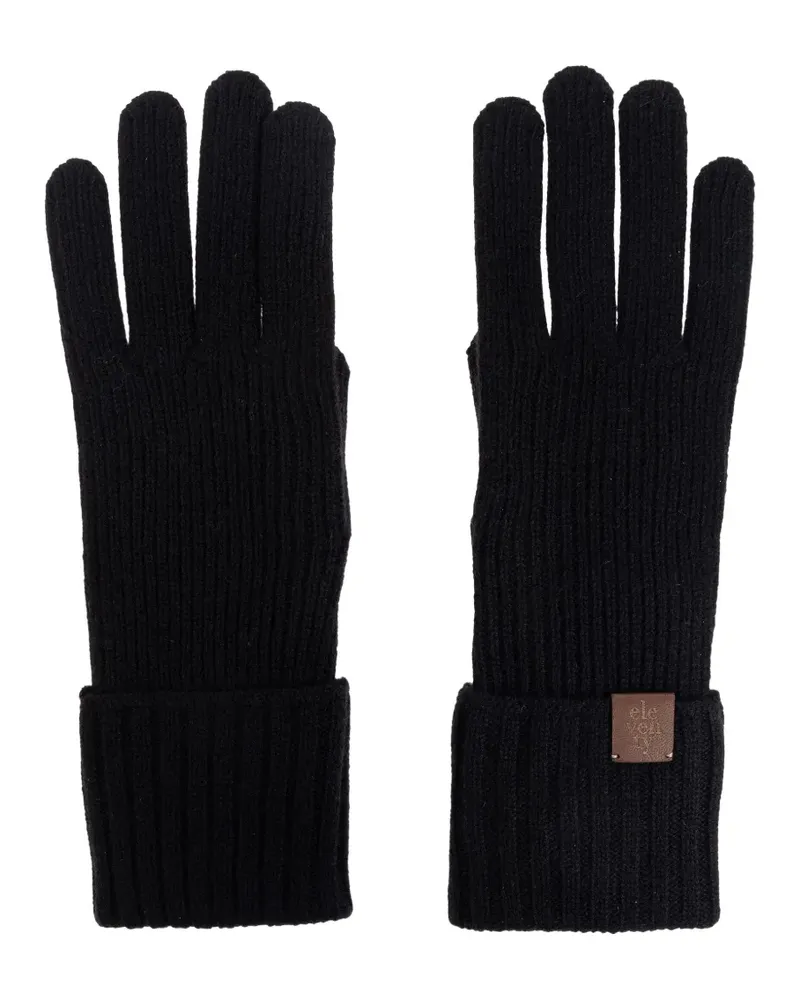 Eleventy Handschuhe aus geripptem Strick - Schwarz Schwarz