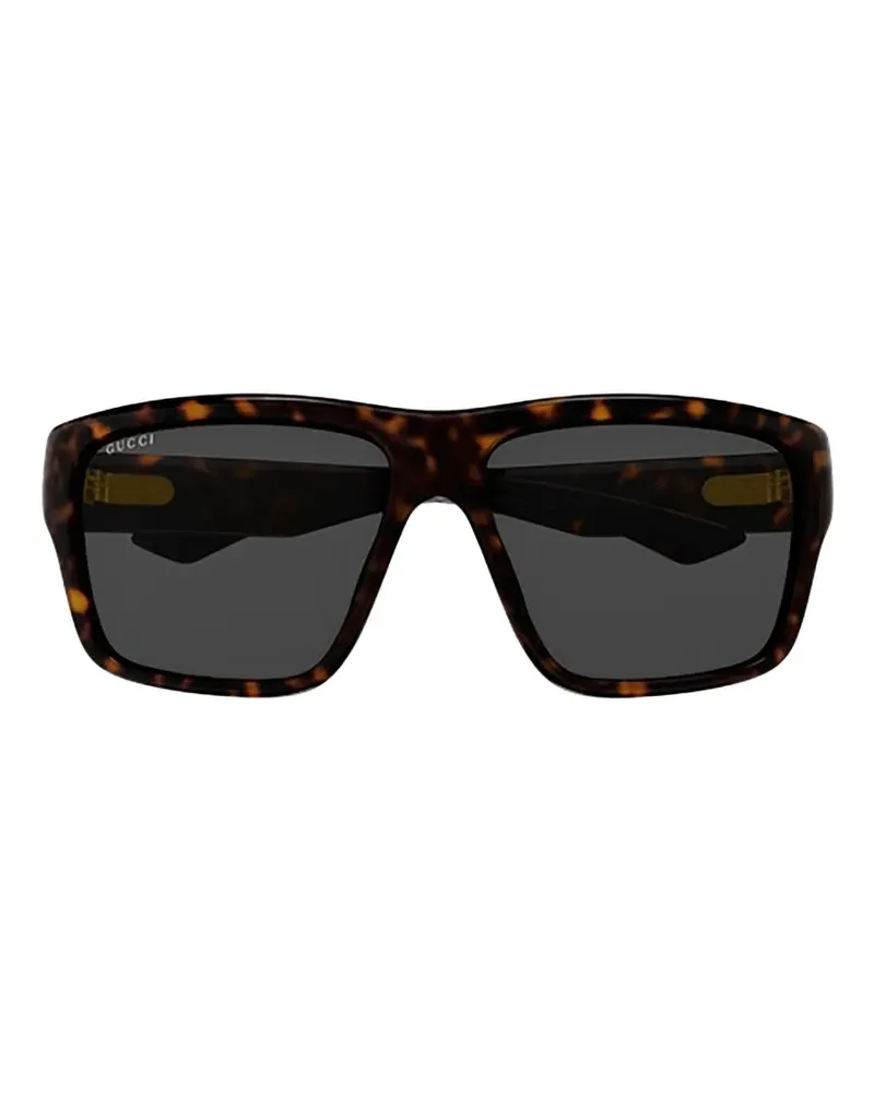 Gucci Eckige Sonnenbrille in Schildpattoptik - Braun Braun