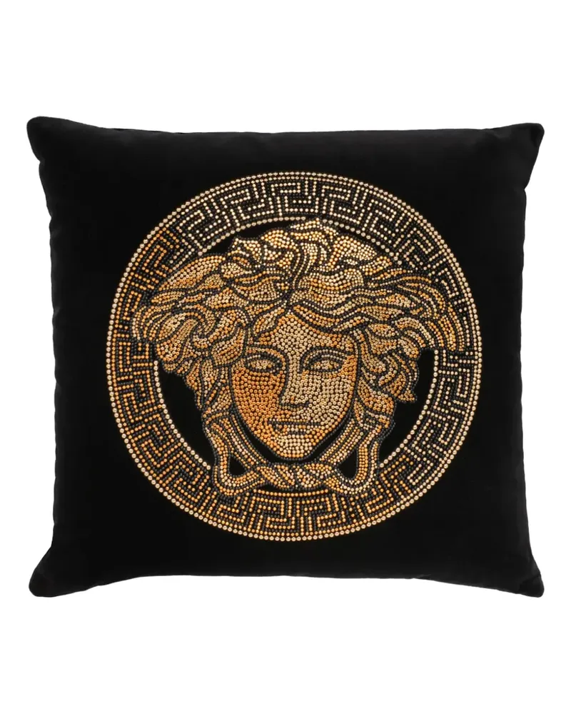 Versace Medusa-Kissen mit Perlen - Schwarz Schwarz
