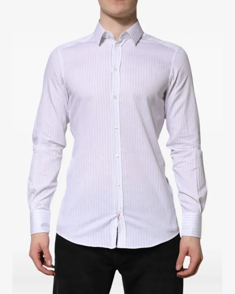 Dolce & Gabbana striped poplin Martini shirt - Weiß Weiß