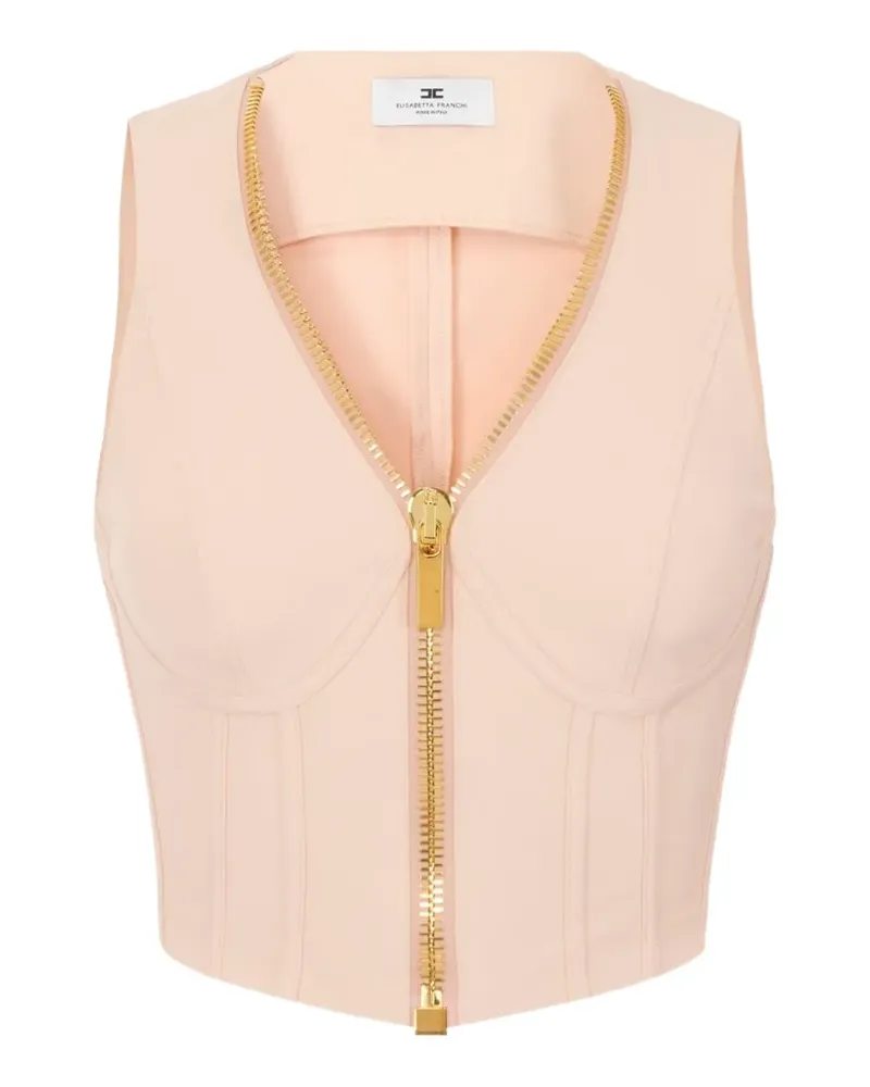 Elisabetta Franchi Oberteil aus Funktionsstoff mit Reißverschluss - Rosa Rosa