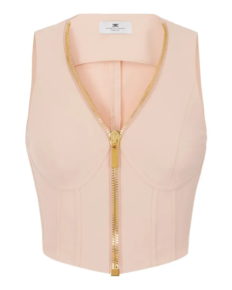Elisabetta Franchi Oberteil aus Funktionsstoff mit Reißverschluss - Rosa Rosa
