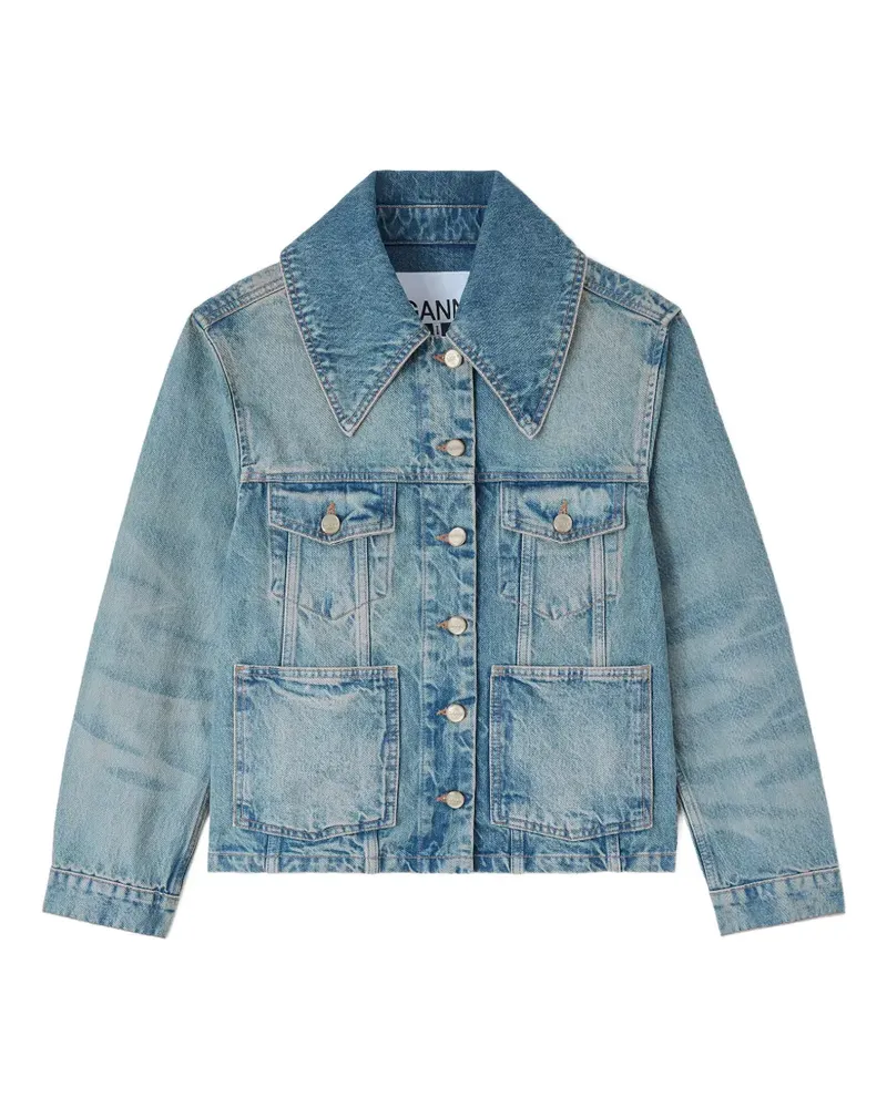 Ganni patch-pocket denim jacket - Blau Blau