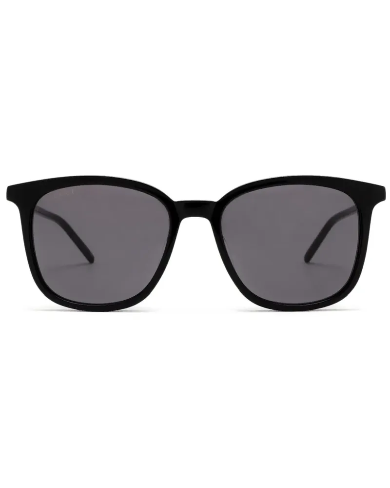 Gucci Sonnenbrille mit rundem Gestell - Schwarz Schwarz