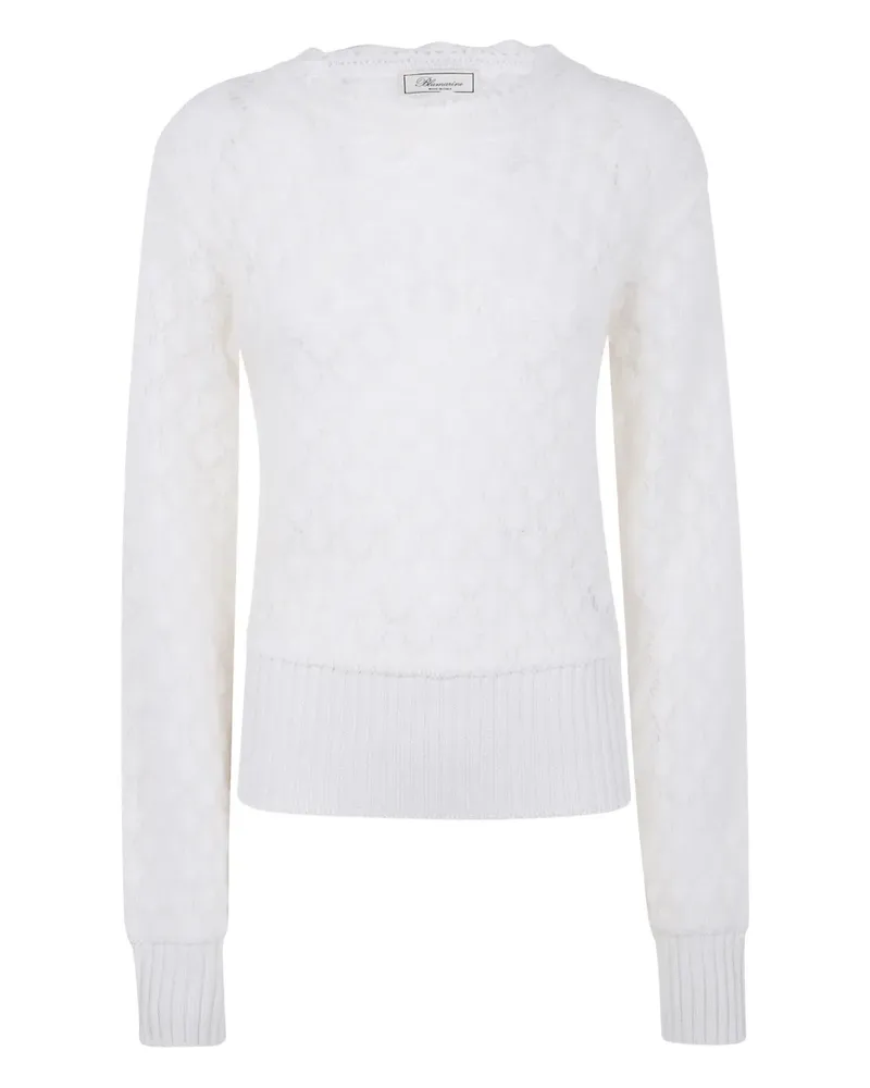 Blumarine Pullover mit Spitzenmuster - Weiß Weiß