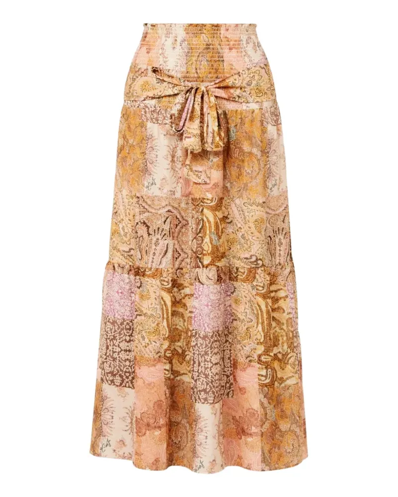 Liu Jo patchwork paisley-print skirt - Braun Braun