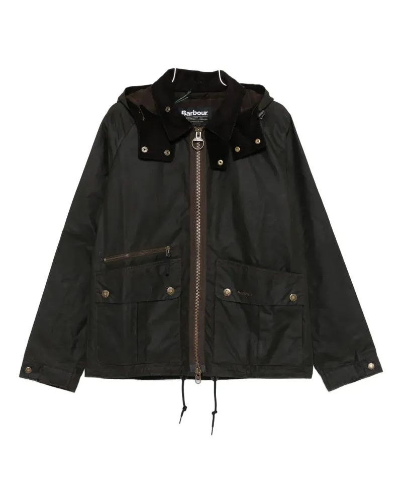 Barbour flap-pocket hooded jacket - Grün Grün