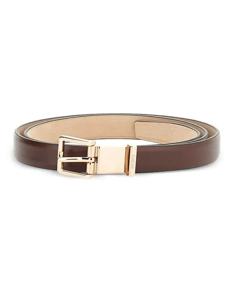 Max Mara Gürtel mit goldfarbener Schnalle - Braun Braun