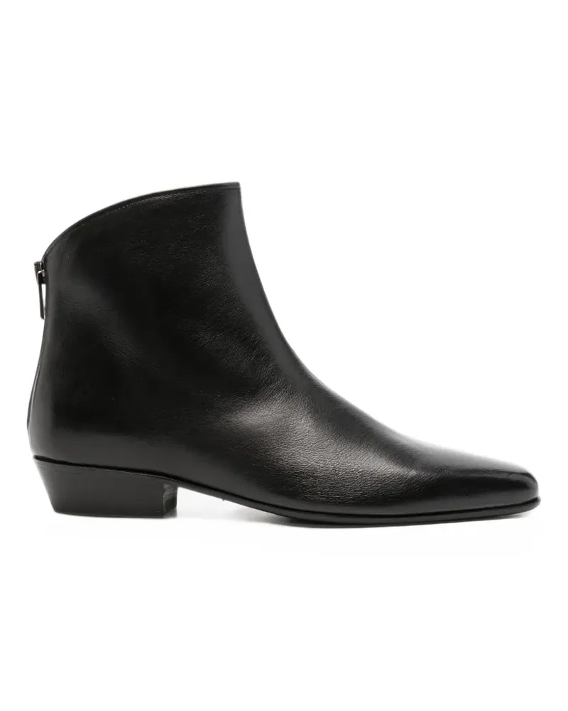 Pantanetti rear-zip leather ankle boots - Schwarz Schwarz