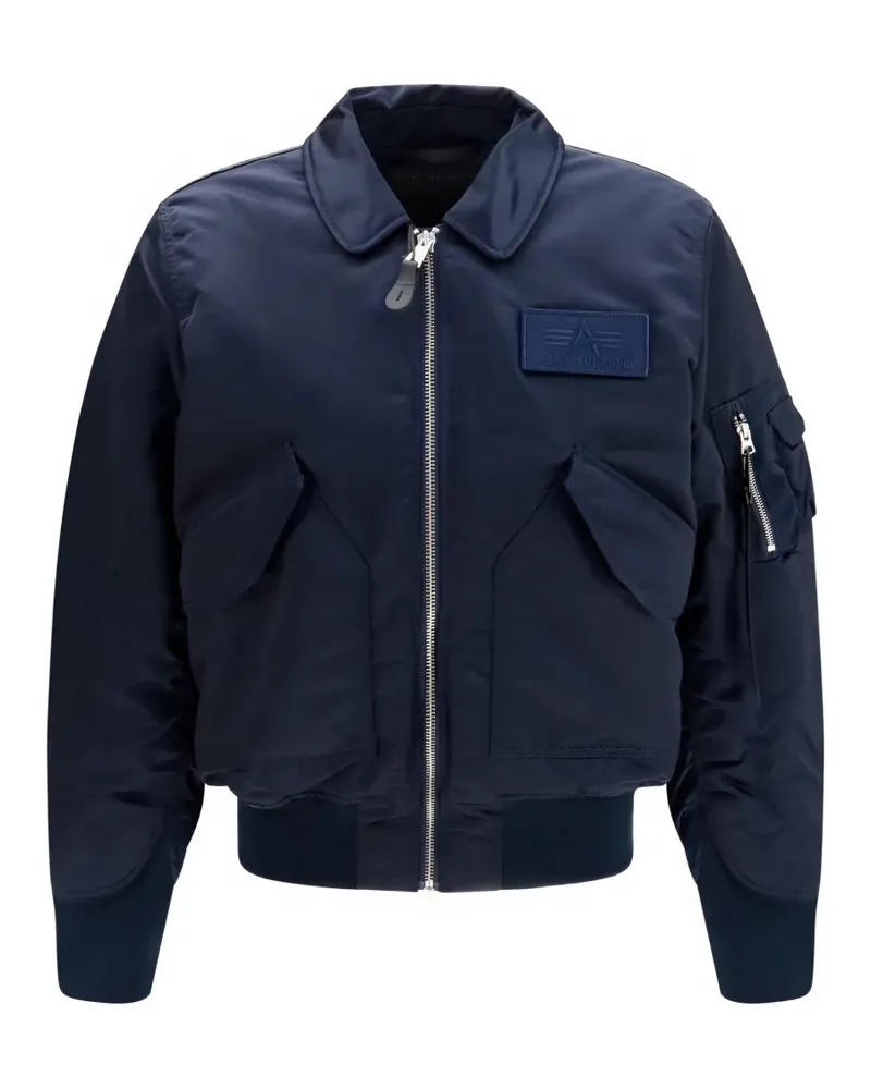 Alpha Industries Cwu-45/P logo-patch bomber jacket - Blau Blau