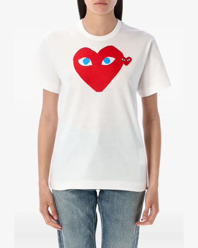 Comme des Garçons T-Shirt mit Herz-Print - Weiß Weiß