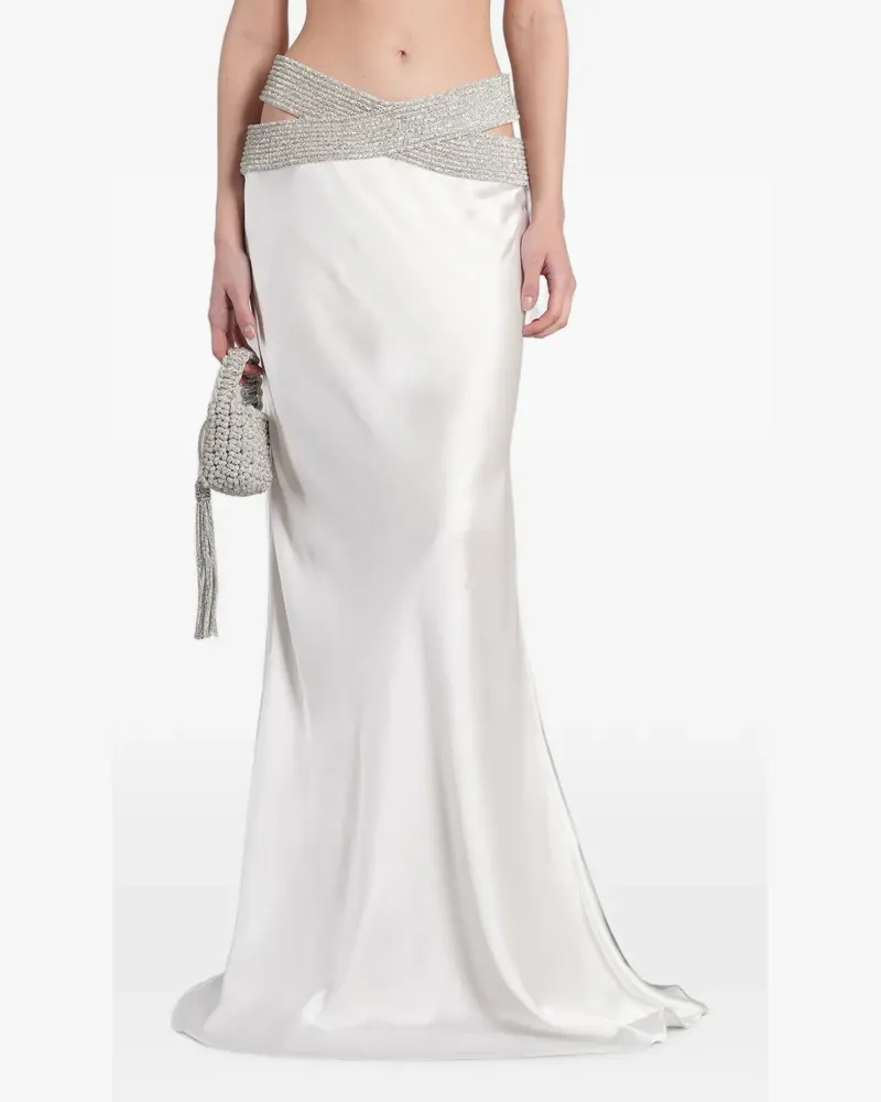 Nuè crystal-embellished cut-out skirt - Weiß Weiß