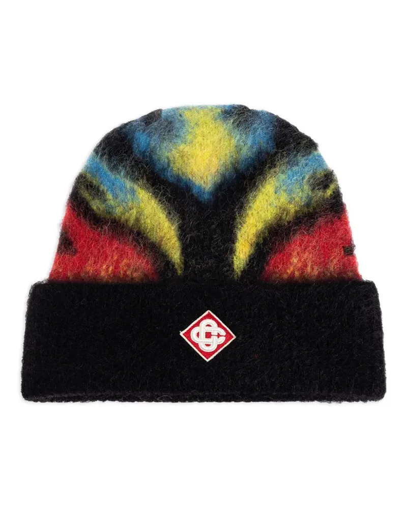 Casablanca Paris Beanie mit Flammenmotiv - Schwarz Schwarz