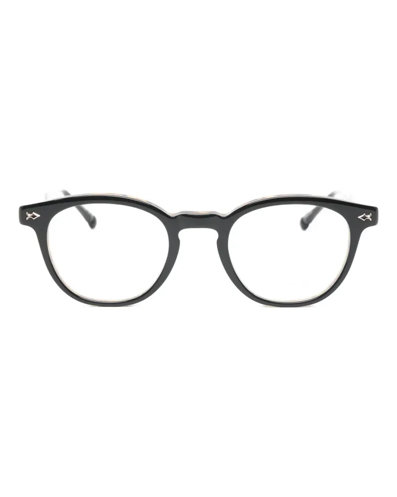 MATSUDA Brille mit gravierten Bügeln - Schwarz Schwarz