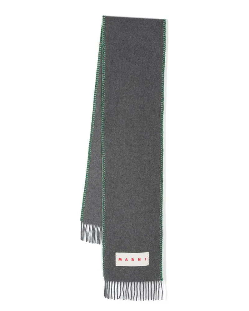 Marni logo-patch scarf Grau