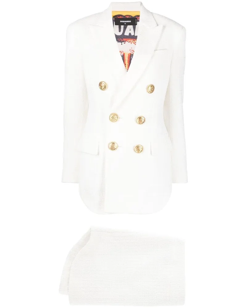 Dsquared2 Doppelreihiger Rock - Weiß Weiß