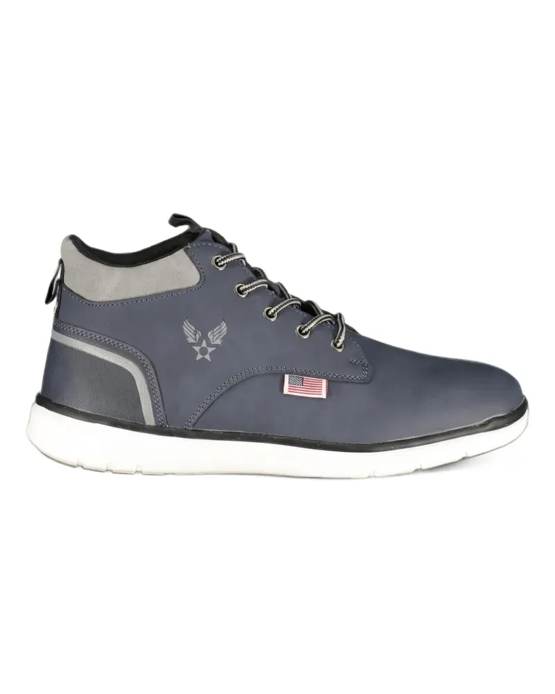 Avirex logo-patch lace-up ankle boots - Blau Blau