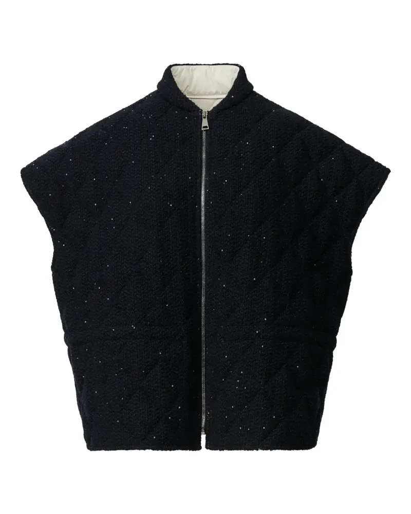 Fabiana Filippi sequin-embellished quilted coat - Blau Blau