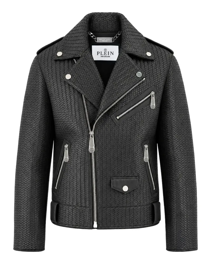 Philipp Plein Gewebte Bikerjacke - Schwarz Schwarz